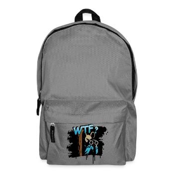 WTF Maus mit Fernglas lustiges Comic Motiv - Rucksack - Mittelgrau - Vorne