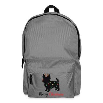 Yorkshire Terrier Weihnachten Winter Tiere Hunde - Rucksack - Mittelgrau - Vorne