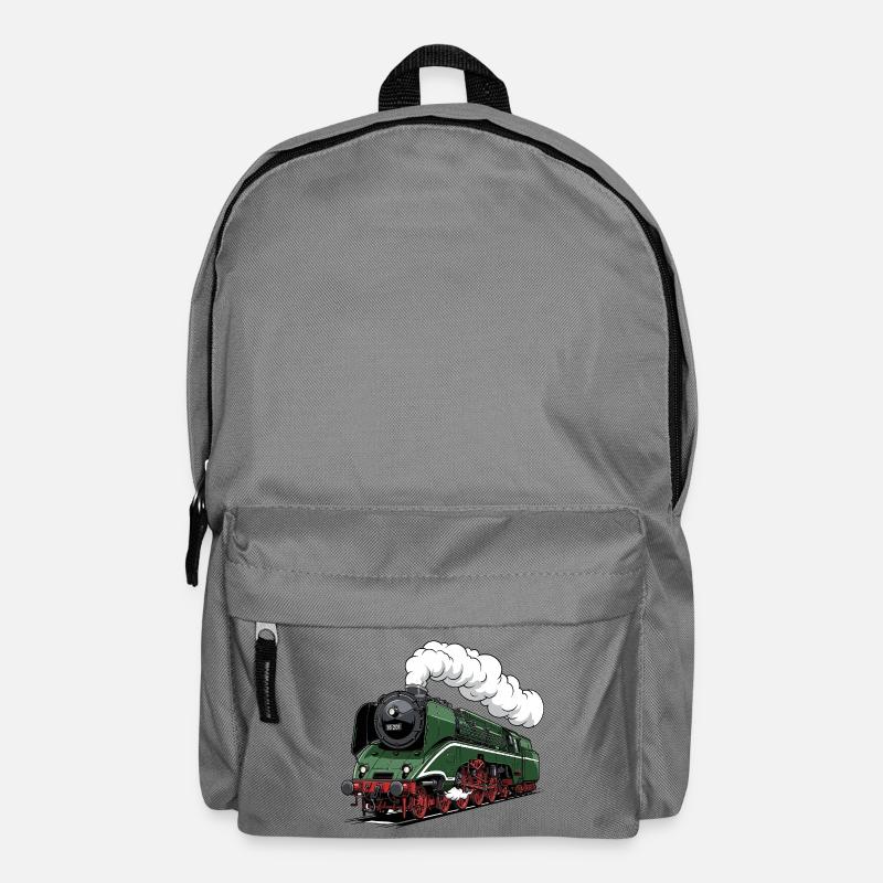 Grüne Dampflok 18 201 Retro - Rucksack - Mittelgrau