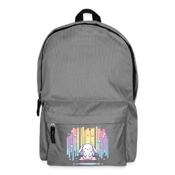 Pastellhäschen auf Schaukel Regenbogen - Rucksack - Mittelgrau - Vorne