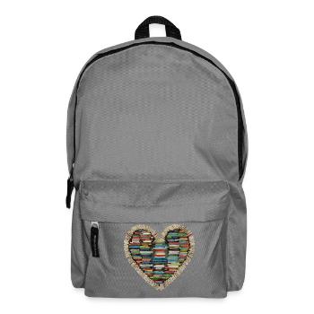 Love Books – A Heart of Stories - Backpack - elephant grey - Front