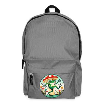 Mushroom Frog Whimsy Circle - Backpack - elephant grey - Front