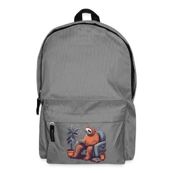 Fauler Gamer im Sessel - Rucksack - Mittelgrau - Vorne
