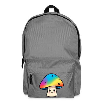 Kawaii Regenbogenpilz Design - Rucksack - Mittelgrau - Vorne