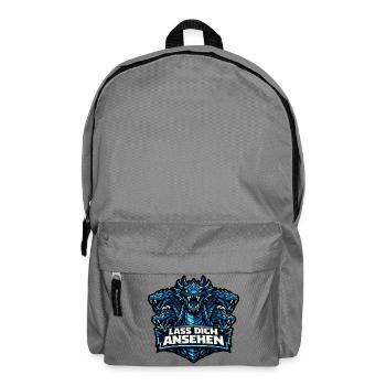 Sagengestalt Hydra mit Spruch: Lass dich ansehen - Rucksack - Mittelgrau - Vorne