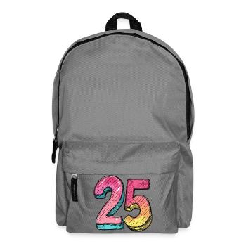 25 Zahl Bunt - Rucksack - Mittelgrau - Vorne