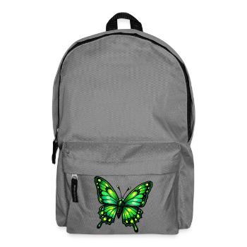 Grüner Schmetterling - Rucksack - Mittelgrau - Vorne