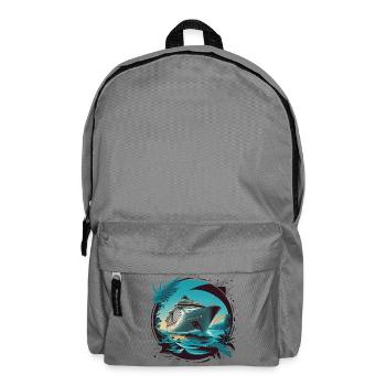 Estampe d’art de bateau de croisière - Sac à dos - gris éléphant - Devant
