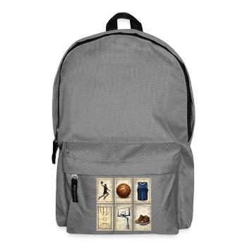 Vintage Basketball Stamps Collection - Backpack - elephant grey - Front