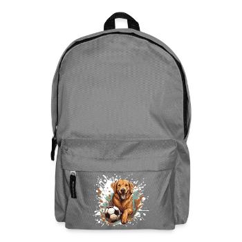 Golden Retriever Dog Football Sport - Backpack - elephant grey - Front