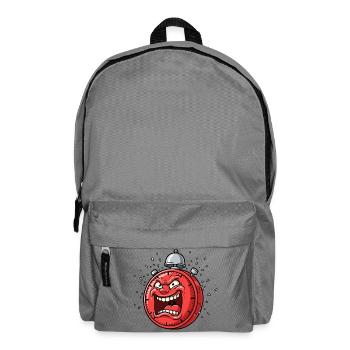 Angry Alarm Clock Cartoon - Backpack - elephant grey - Front