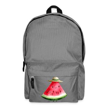 Kawaii Wassermelone mit Sonnenhut - Rucksack - Mittelgrau - Vorne