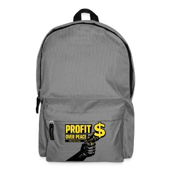 Profit Over Peace Satire - Rucksack - Mittelgrau - Vorne