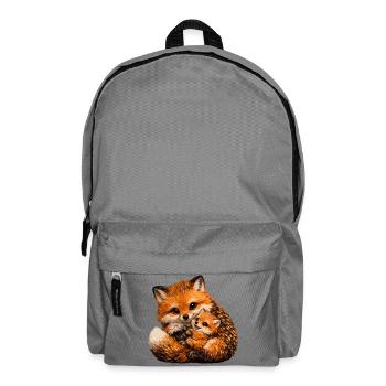 Illustration du renard et du petit câlin - Sac à dos - gris éléphant - Devant