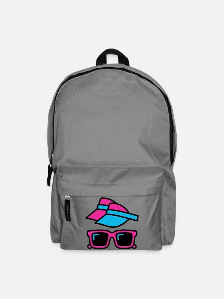 80er Sonnenblende Brille Set - Rucksack - Mittelgrau