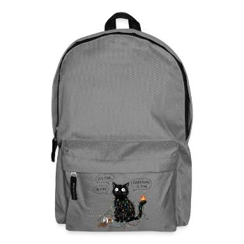 Black Cat Wrapped in Lights - Backpack - elephant grey - Front