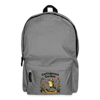 Cottagecore Garden Frog - Backpack - elephant grey - Front