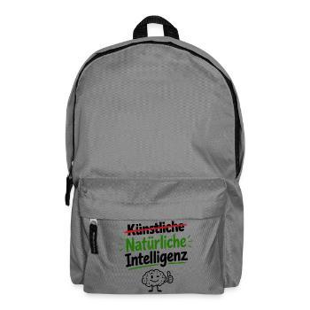 Natürliche Intelligenz gibt es auch (noch) - Rucksack - Mittelgrau - Vorne