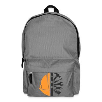Bauhelm & Werkzeug – Handwerker Logo - Rucksack - Mittelgrau - Vorne