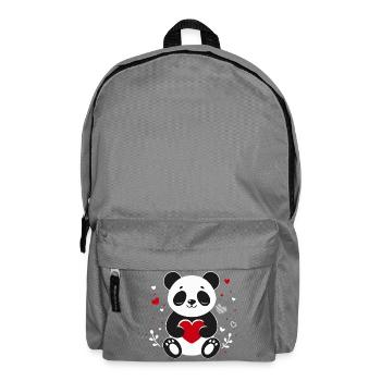 Süßer Panda mit Herz Kawaii Tiermotiv - Rucksack - Mittelgrau - Vorne