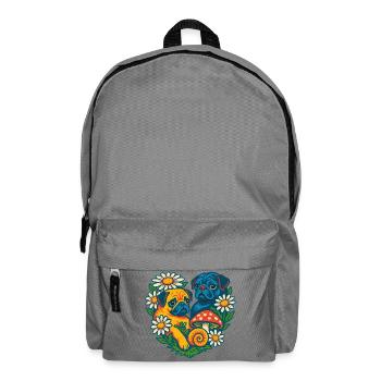 Duo de carlins floraux vibrants - Sac à dos - gris éléphant - Devant