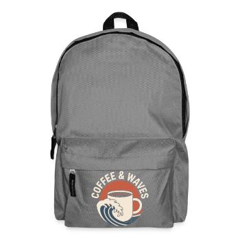 Kaffee Wellen Surfen Coffee & Waves Surfer Strand - Rucksack - Mittelgrau - Vorne