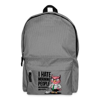 Business owl in suit with coffee - Backpack - elephant grey - Front