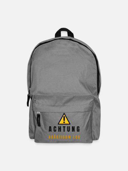 Achtung Brautpaar Junggesellenabschied - Rucksack - Mittelgrau