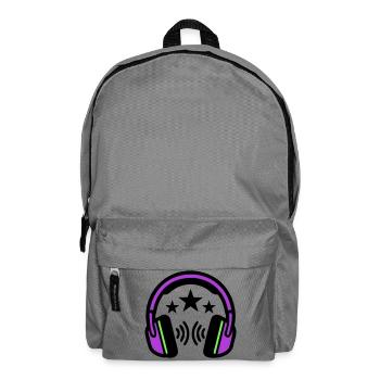 DJ Headphones Sound Logo - Backpack - elephant grey - Front