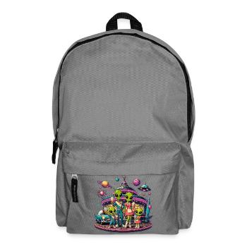 Alien Familie im Space-Diner - Rucksack - Mittelgrau - Vorne