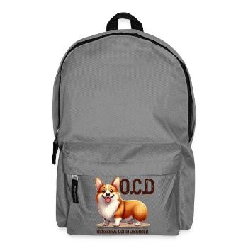 Corgi-OCD Lustige Corgi-Hundeliebhaber-Design-Merch - Rucksack - Mittelgrau - Vorne
