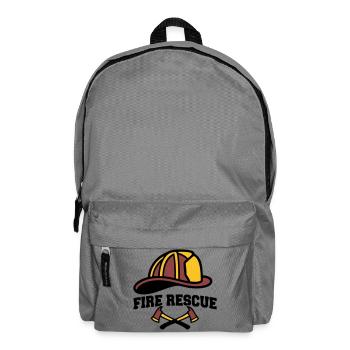Feuerwehrhelm Wappen Logo - Rucksack - Mittelgrau - Vorne