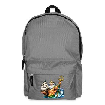 Neptun mit Seegelschiff - Rucksack - Mittelgrau - Vorne