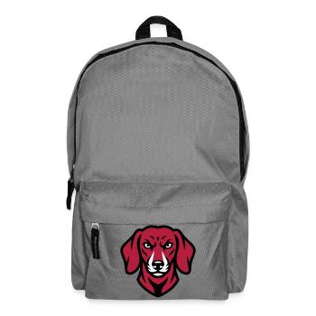 Dackel Maskottchen Logo - Rucksack - Mittelgrau - Vorne