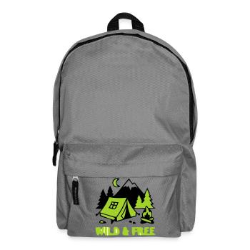 Camping Zelt Natur Grafik - Rucksack - Mittelgrau - Vorne