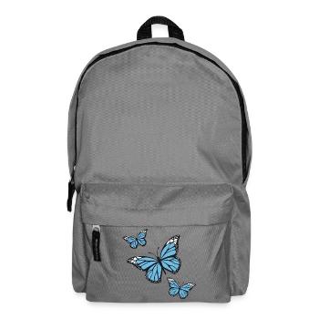 Blue butterflies - Backpack - elephant grey - Front
