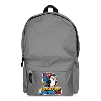 Pinguin Rucksack groß Abenteuer los Reise Humor - Rucksack - Mittelgrau - Vorne