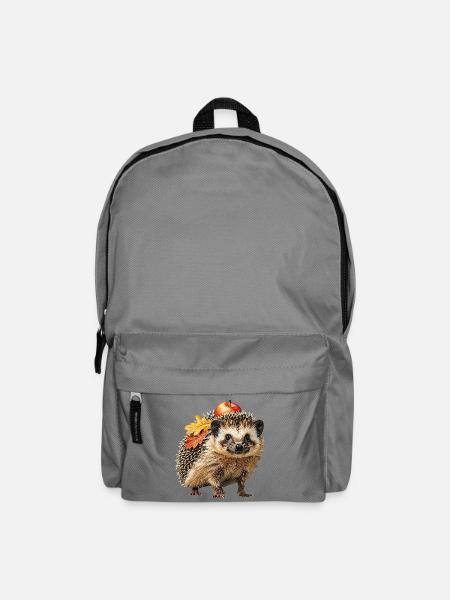 Igel-mit-Apfel - Rucksack - Mittelgrau