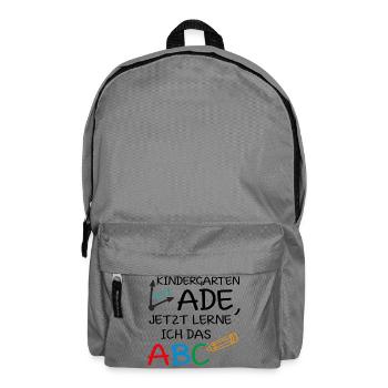 Kindergartenzeit ade, jetzt lerne ich das ABC - Rucksack - Mittelgrau - Vorne