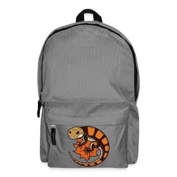Salamander auf Herbstblatt - Rucksack - Mittelgrau - Vorne