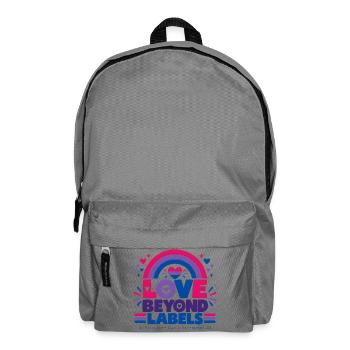 Love Beyond Labels | Bi Visibility Day - Rucksack - Mittelgrau - Vorne