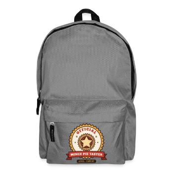 Offizieller Mince Pie Taster, Level: Experte - Rucksack - Mittelgrau - Vorne