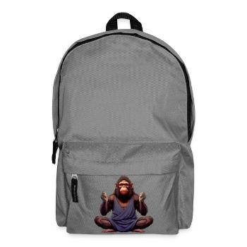 Affen Yoga / Yogi Affe - Rucksack - Mittelgrau - Vorne