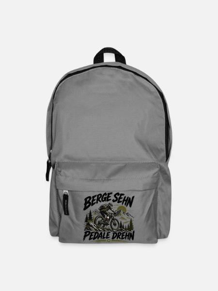 Berge sehn - Pedale drehn - für MTB Fahrer - Rucksack - Mittelgrau