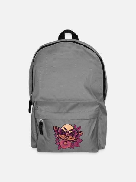 Schädelmotten-Mond-Floral - Rucksack - Mittelgrau