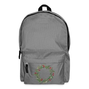 Minimalistisches Weihnachtskranz-Aquarell - Rucksack - Mittelgrau - Vorne