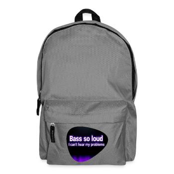 Bass So Loud – Schwarzes & lila Plektrum - Rucksack - Mittelgrau - Vorne