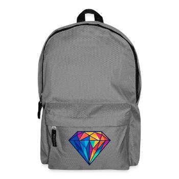 Geometrischer Diamant | Bunt / Regenbogen Design - Rucksack - Mittelgrau - Vorne