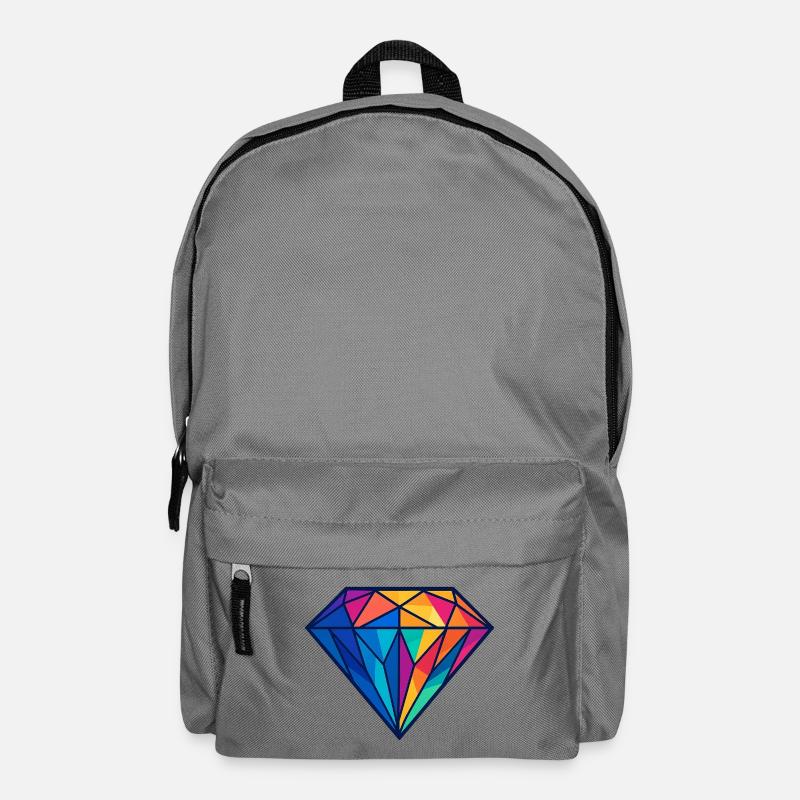 Geometric Diamond | Colorful/rainbow design - Backpack - elephant grey