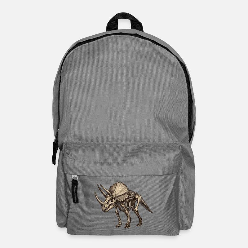 Skeleton Triceratops Illustration - Backpack - elephant grey